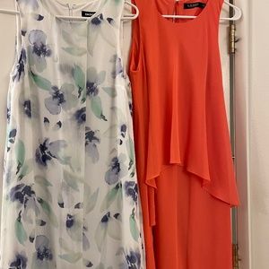 EUC DKNY Dress, Floral, 10 and Ralph Lauren Dress, Apricot, 8